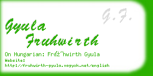 gyula fruhwirth business card